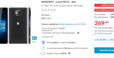 [Bon plan] Le Lumia 950XL à seulement 269,80€ chez RueDuCommerce