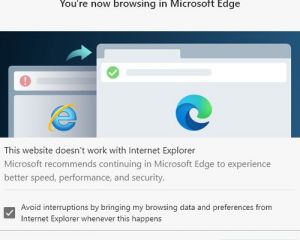 Internet Explorer ouvrira Edge si vous surfez sur YouTube, Facebook, Twitter...