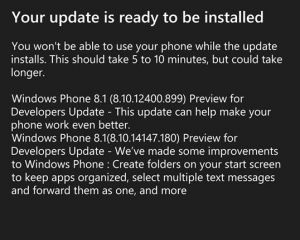 Windows Phone 8.1 GDR1 disponible en version preview