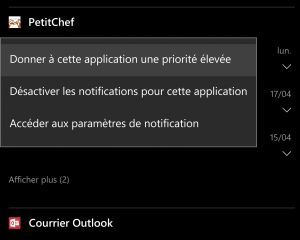 Windows 10 Mobile build 14322 : paramétrage direct des notifications