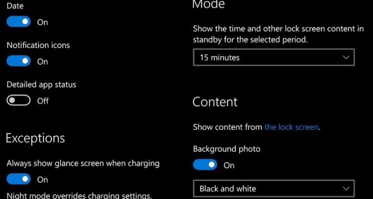 Le Glance screen et les Données de mouvement se rapprochent de Windows 10 Mobile