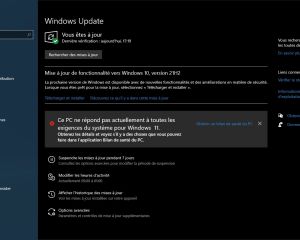 Windows 11 : ce PC ne répond pas actuellement à toutes les exigences du système