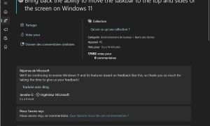 Windows 11 : placer la barre des tâches en haut de l'écran n'est pas au menu