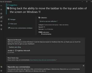 Windows 11 : placer la barre des tâches en haut de l'écran n'est pas au menu