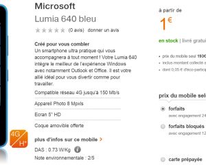 Le Microsoft Lumia 640 débarque chez l'opérateur Orange