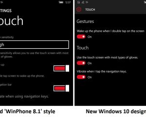 Les paramètres "tactile" se préparent à Windows 10 Mobile et se mettent à jour