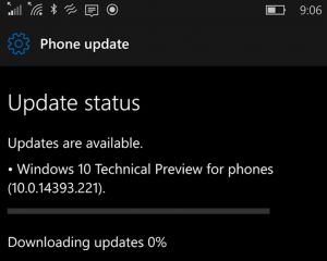 Windows 10 Mobile migre dans sa version 14393.221 en Release Preview