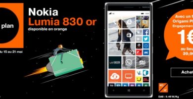 [Bon plan] Le Nokia Lumia 830 or chez Orange à partir de 1€