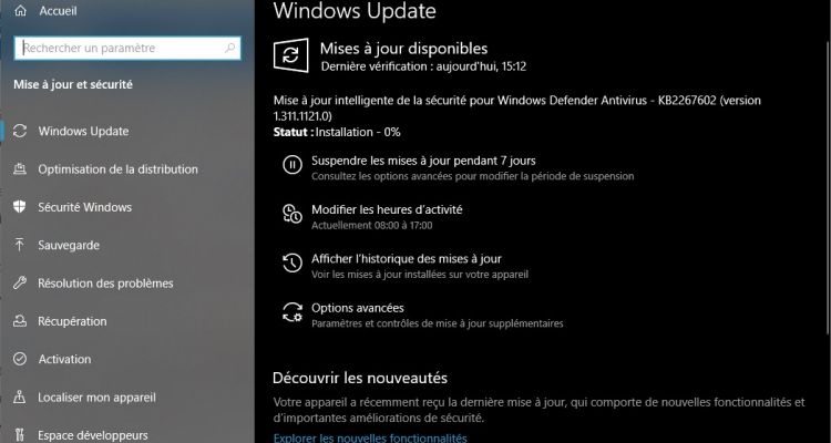 KB4551762 : une mise à jour de sécurité importante est dispo sur Windows 10