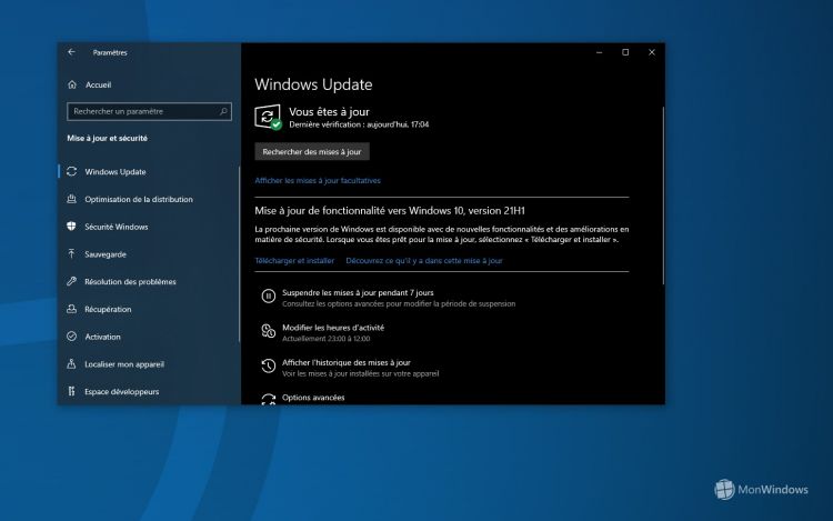 Windows 10 : tous les PC peuvent maintenant recevoir la version 20H2
