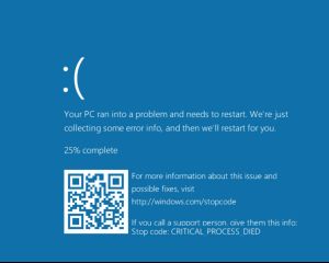 Windows 10 Insider 14316 : un QR code apparaît sur un écran bleu d'erreur