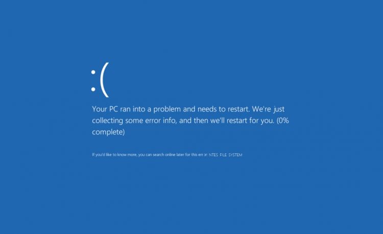 Windows 10 : écran bleu avec erreur NTFS FILE SYSTEM, un bug de KB4592438 ?