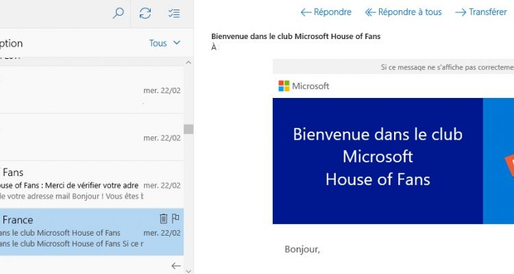 Mise à jour de l'application Courrier et Calendrier pour Windows 10 et Mobile