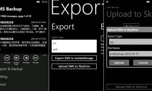 SMS Backup v0.5 : sauvegardez les SMS de votre Windows Phone