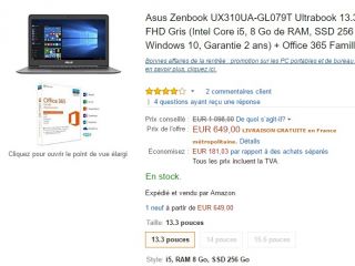 [Ultra bon plan] l'Asus Zenbook UX310UA avec 41% de réduction sur Amazon !