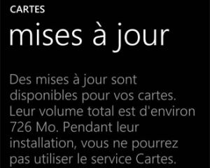 Mise à jour des cartes sur Windows Phone 8