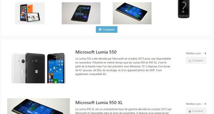 Comparatif des Lumia 950, 950XL, 930 et d’autres Windows Phone
