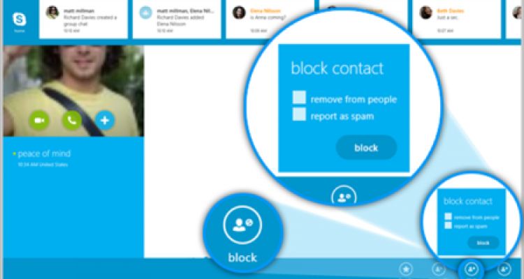 Mise à jour de Skype pour Windows 8 : blocage des contacts