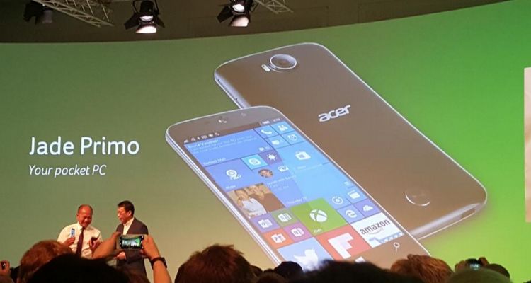 L'Acer Jade Primo privé de la mise à jour anniversaire de Windows 10 Mobile ?