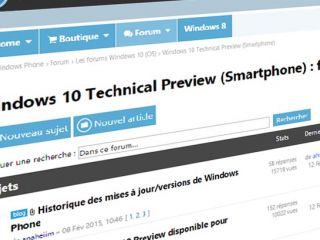 Le forum Windows 10 Technical Preview est ouvert