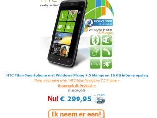 Le HTC Titan à 299€ sur iBood