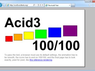 Internet Explorer 9 mobile fait 100% au test Acid3 !