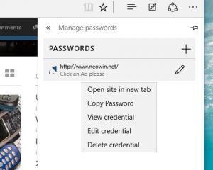 Microsoft Edge va s'équiper d'un gestionnaire natif de mots de passe